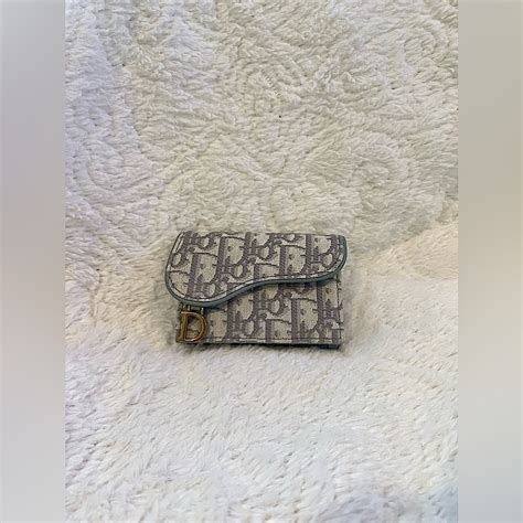 dior saddler bloom card holder|authentic dior monogram wallet.